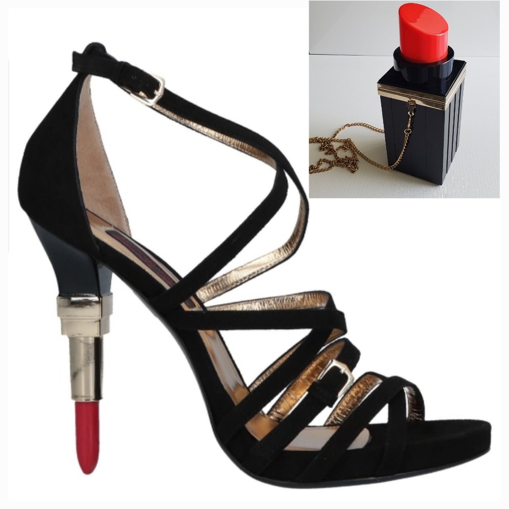 NWT💄ALBERTO GUARDIANI Lipstick Stiletto Sandals